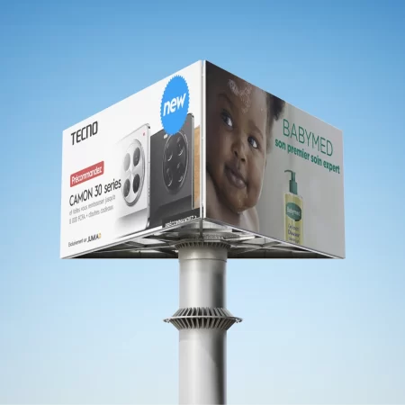 Free Triple Billboard Mockup 3