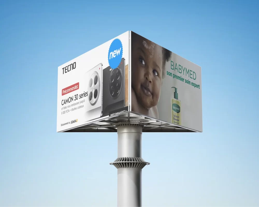 Free Triple Billboard Mockup 3